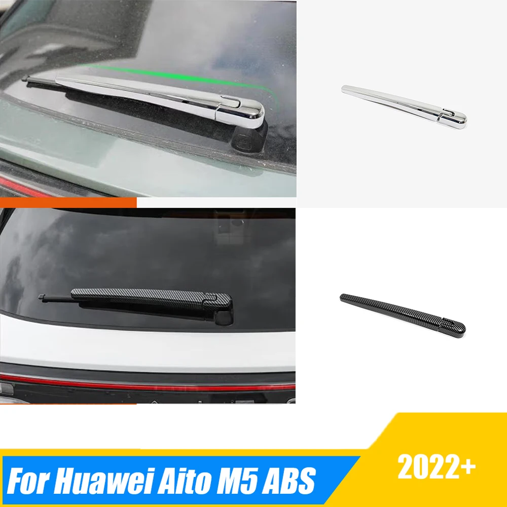 

For Huawei Aito M5 2022 2023 ABS chrome/carbon Car Rear Window Wiper Arm Blade strip Cover Trim frame Exterior Accessories