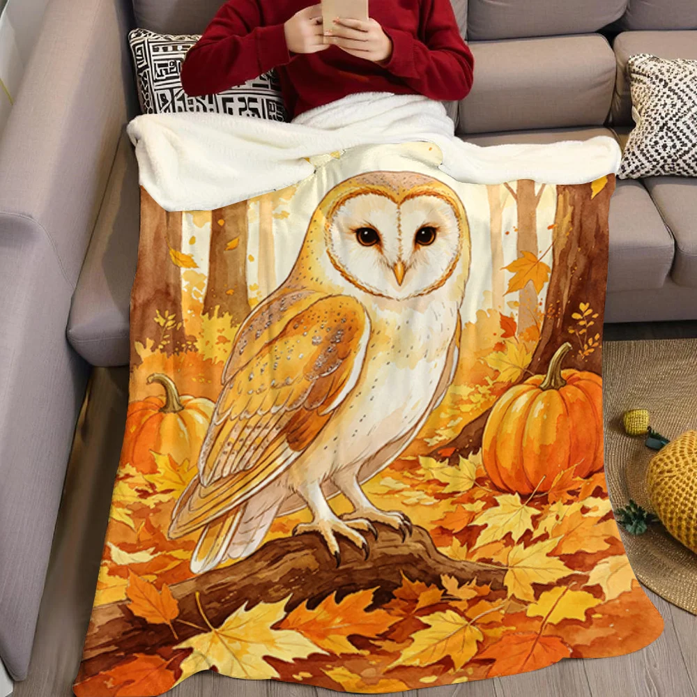 Mystic Owl Magic Flannel Blanket Warm Soft Halloween Christmas All-Season Couch Decorative Cozy Warm Gift