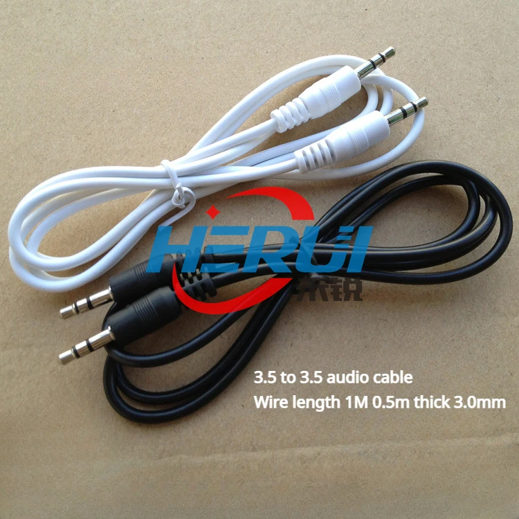 

3.5mm audio aux Audio Computer car audio signal cable Cable White Black 1 m 1.5 m