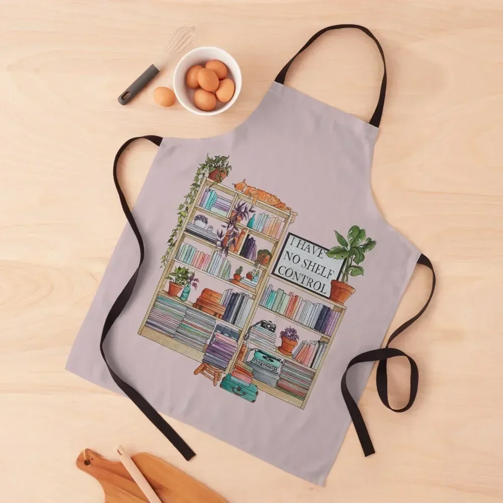 

Watercolor bookshelf I have no shelf control Apron For Cooking Kitchen Items for kitchen useful beauty master Apron
