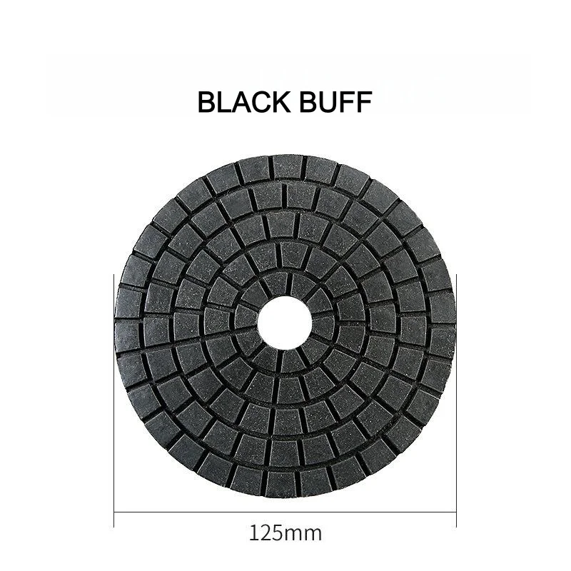 1 Stück 5 Zoll 125mm Weißes Polierpad, Schwarzes Polierpad, Endpolierpad für Granit, Stein, Beton, Marmor, Quarz – Detail 4