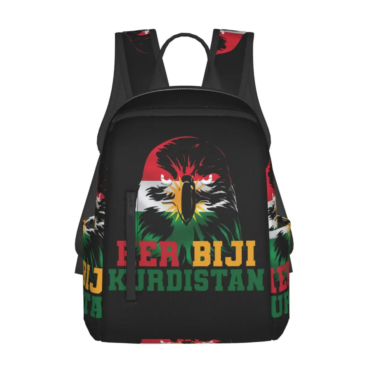 

Her Biji Kurdistan Flag Eagle Backpack Daypack Large Capacity Boys Girls BookBag School Bag Shoulder Bags for Men Women