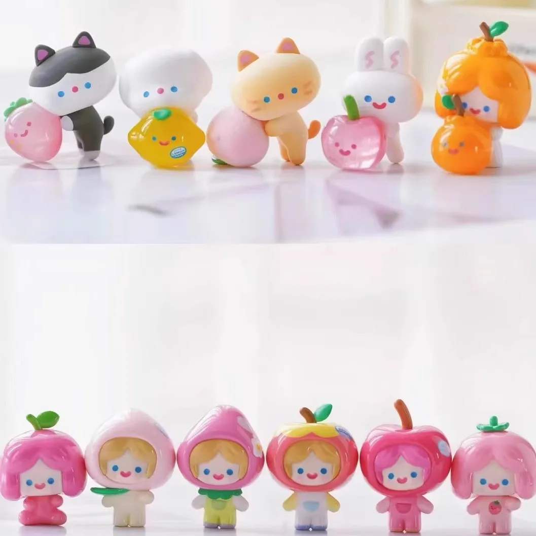 

Rico Happy Friends Blind Box Figurine Trendy Toy Room Decoration Cell Original Design Fruit Basket Series Collectible