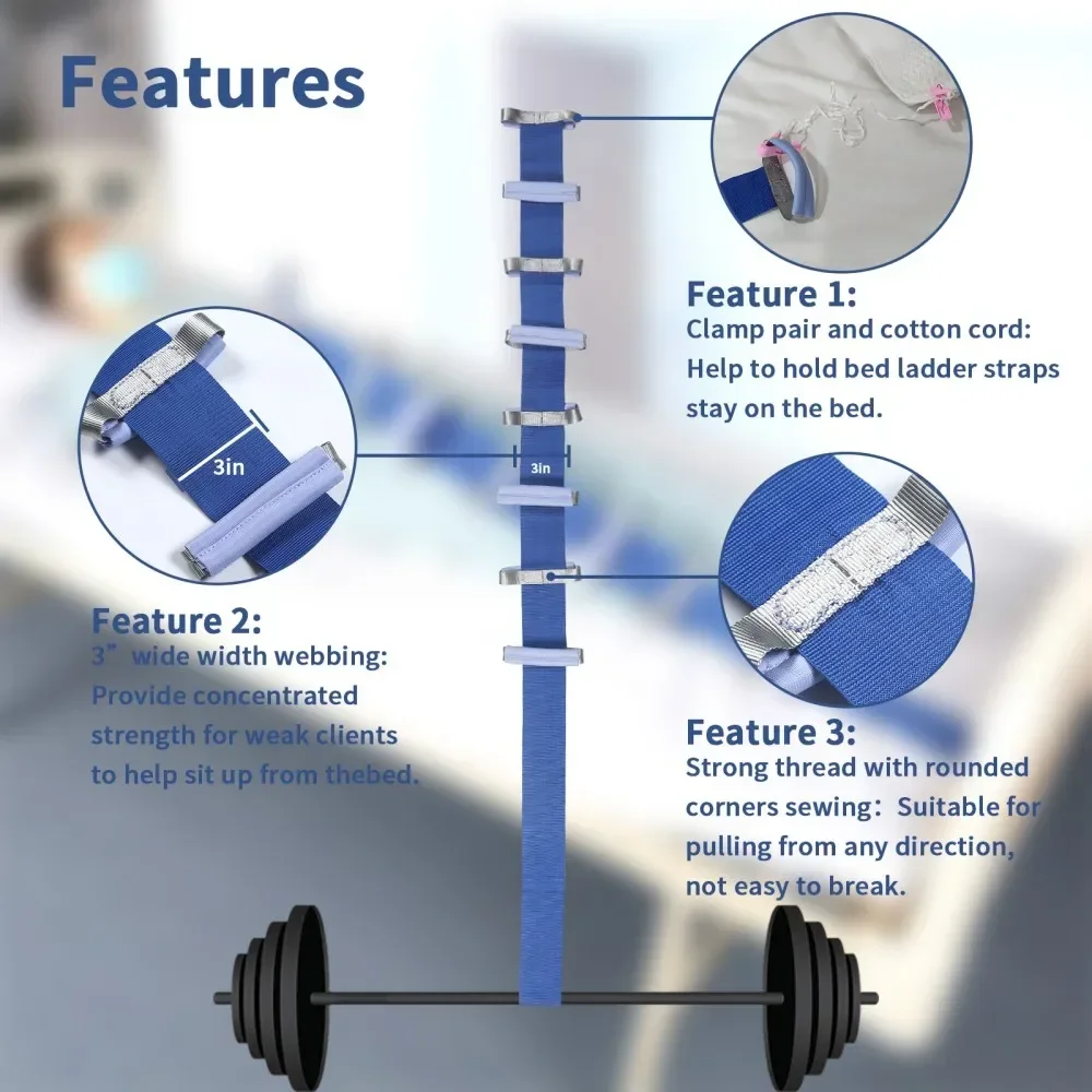 Ehucon Bed Ladder Pull Up Assist Bed Rope Ladder Seniors, Bedridden Lift Up Belt Daily Living And Mobility Aids Assistance