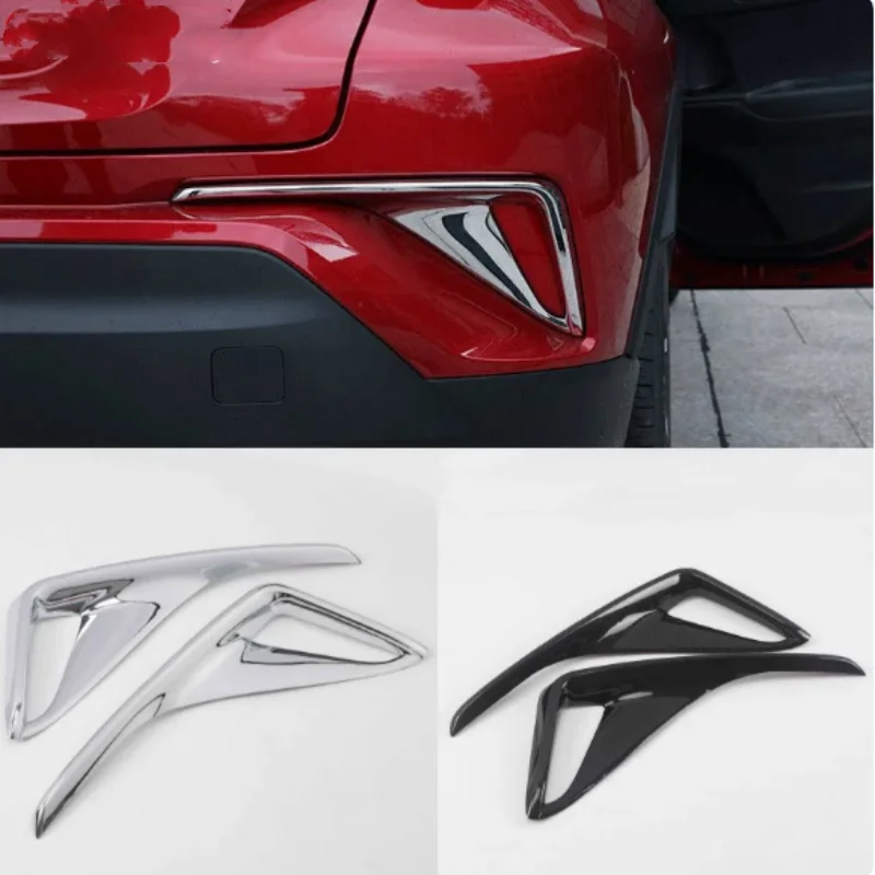 

Car ABS Chrome/Carbon Fiber Cover Trim Back Tail Rear Fog Light Lamp Frame Stick For Toyota C-HR CHR 2017 2018 2019 2020 2021