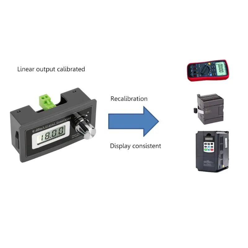 Adjustable PWM Transducer Current Analog Simulator 4-20mA Generator Sources built-in battery Replacement