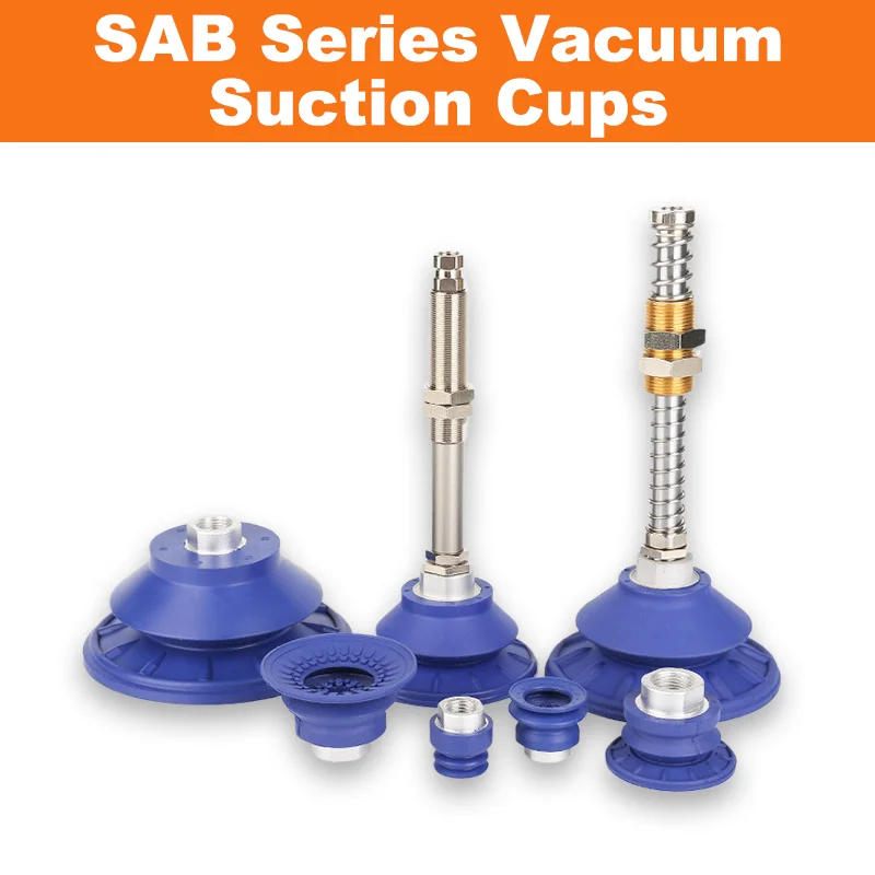 SAB Series NBR Nitrile Rubber Vacuum Suction Cups SAB22/30/40/50 Corrugated Strong Force Gripper for Thin Metal Sheets