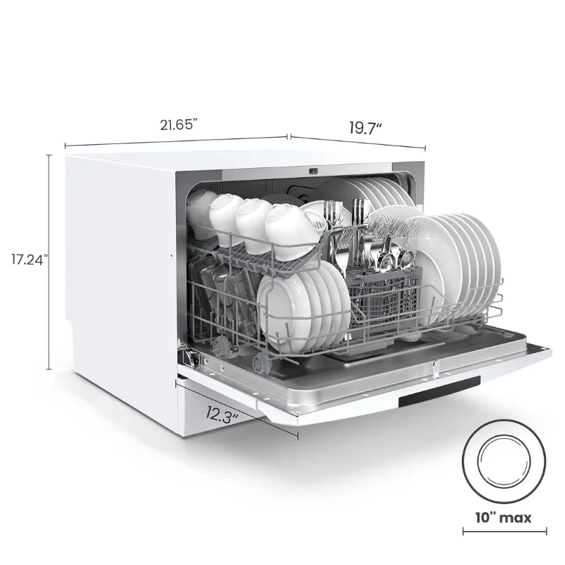 ขายส่ง เครื่องล้างจานขนาดเล็กแบบพกพา Energy Star เคาน์เตอร์ การตั้งค่าสถานที่ 6 แห่ง พร้อมโปรแกรมซัก 8 โปรแกรม ความเร็ว