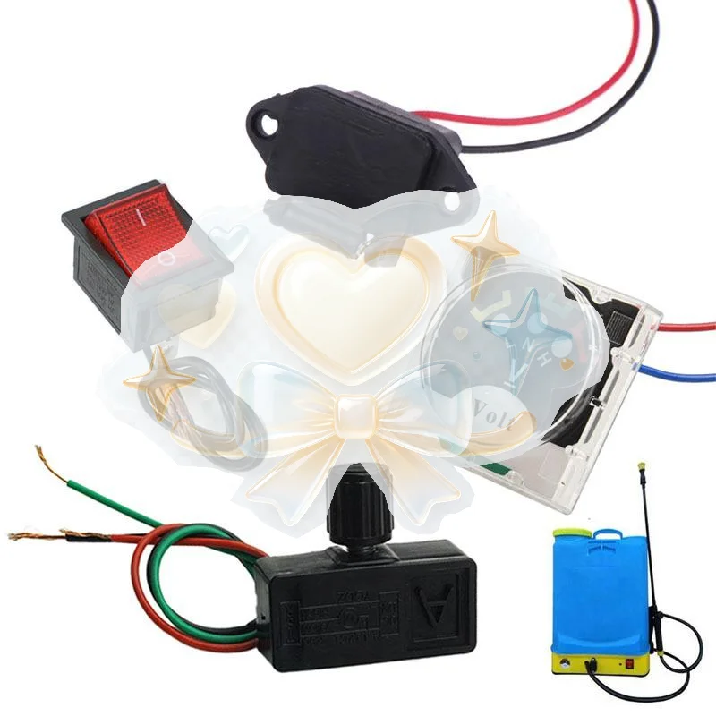 12V Sprayer Flow Control Switch Compact Size On/Off Button Adjustable Speed 1/3/4Pcs for Portable Sprayer Accessory Upgrade