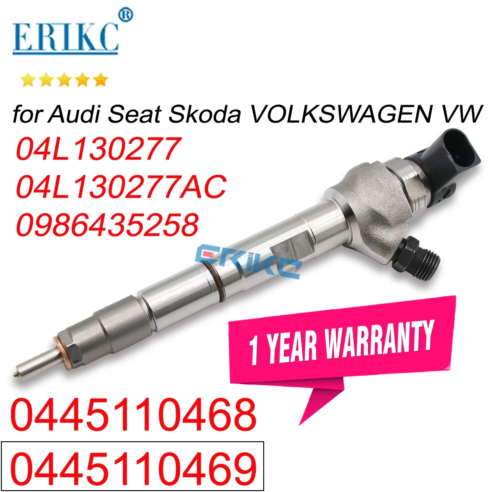 

04L130277 04L130277AC Diesel Nozzle 0445110468 0445110469 Fuel Injector 0 445 110 468 0 445 110 469 for Audi A3 A4 Q5 2.0