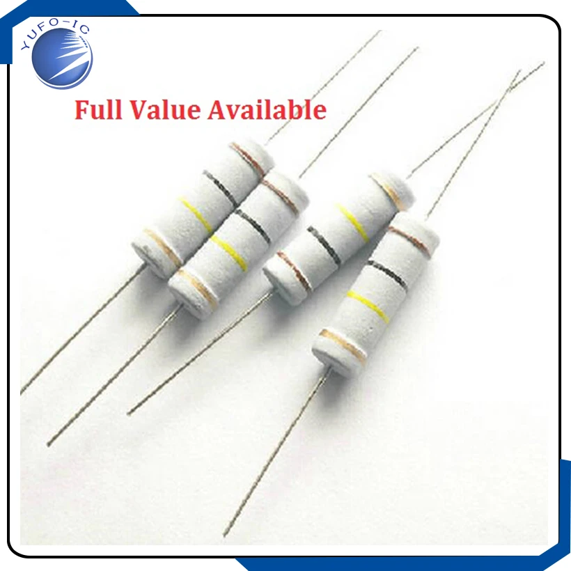 10PC 5W 5% Full Value Carbon film resistor Metal Oxide  0123456789R/K/M 0.1.2.3.4.5.6.7.8.9 R K M 0 1 2 3 4 5 6 7 8 9 Ohm