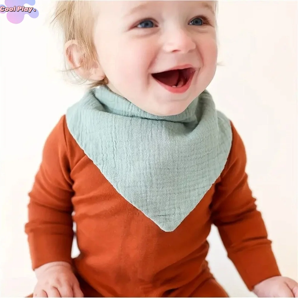 

Cotton Material Newborn Feeding Saliva Towel Triangle Shape Absorbent Baby Burp Cloth Solid Color Soft Drool Bandana Bib