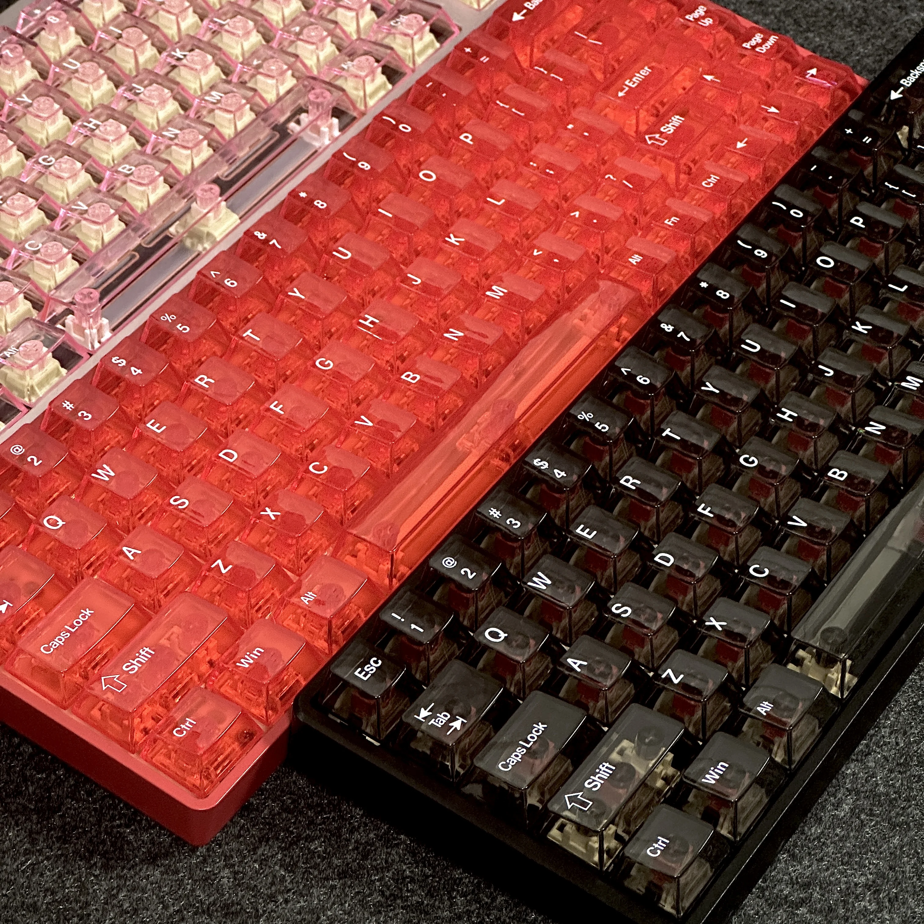 

132 Keys Cherry Profile Fully Transparent Keycaps Set UV Printing PC Material for Mechanical MX Switch Keyboard Peripheral