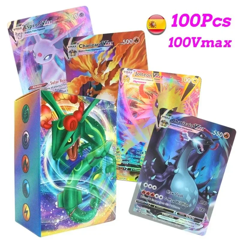 New Pokemon English French Spanish Cards Vmax EX GX Vstar Charizard Pikachu Rare Classic Collection Battle Game Cards Toys Gifts