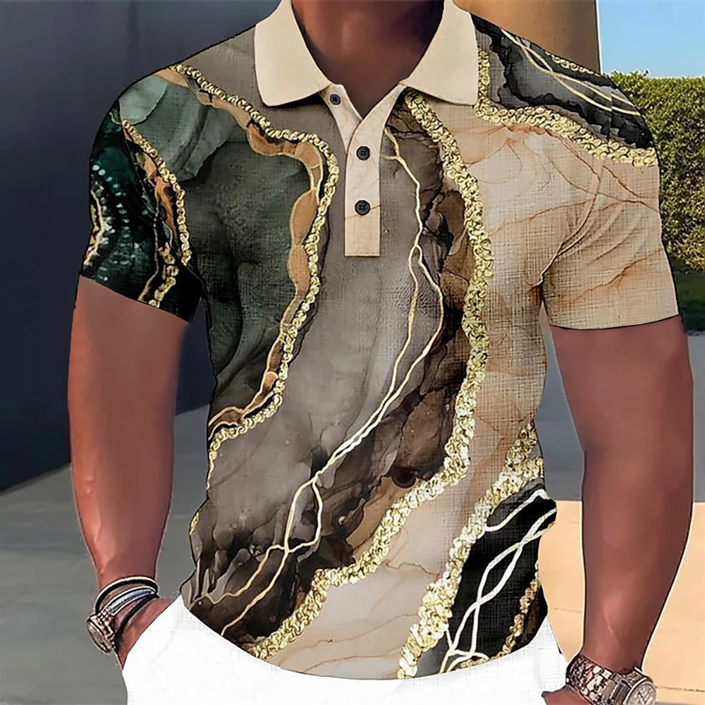 Men’s 3D Printed Polo Shirt 2