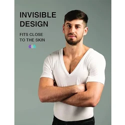 Lightweight Layering System Patented Sweat Proof Technology Sweatproof Undershirts Tee Deeper V Neck Anti-transpiration t shirt