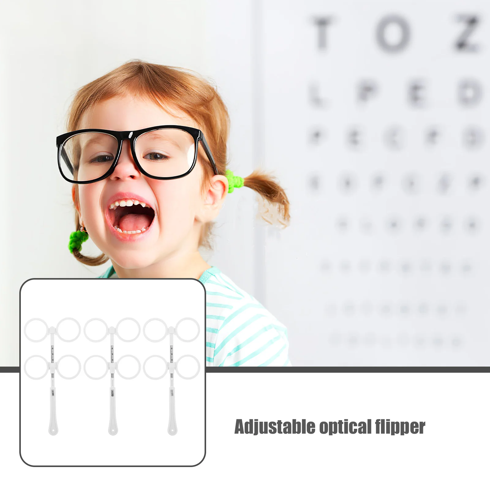 

3Pcs Trial Lens Adjustable Flips Optical Flipper for Near Vision Amblyopia Test Lightweight Durable Plastic Material Sensitivity
