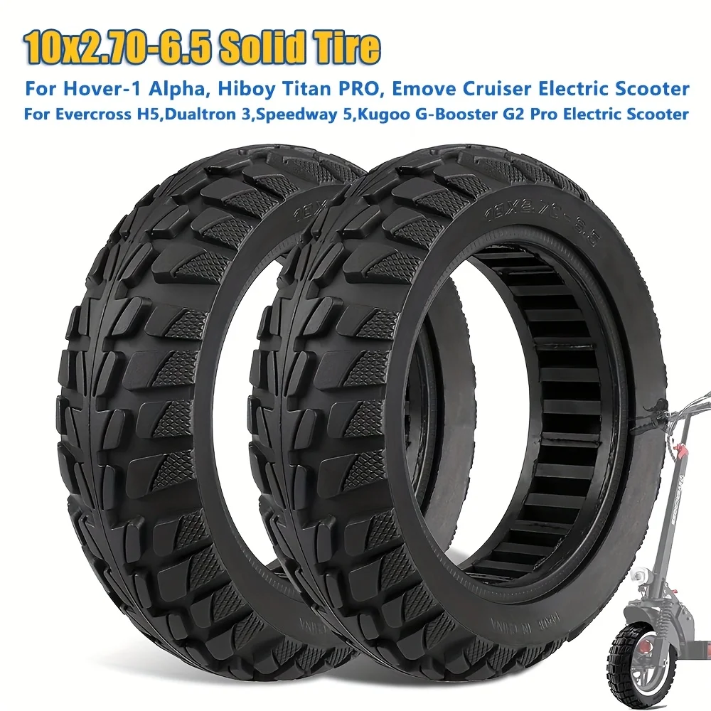 

10x2.70-6.5 Solid Tire, for Dualtron 3 Speedway 5 Dualtron 3 Speedway 5 Kugoo G-Booster G2 Pro 70/65-6.5 Tubeless Tire Parts