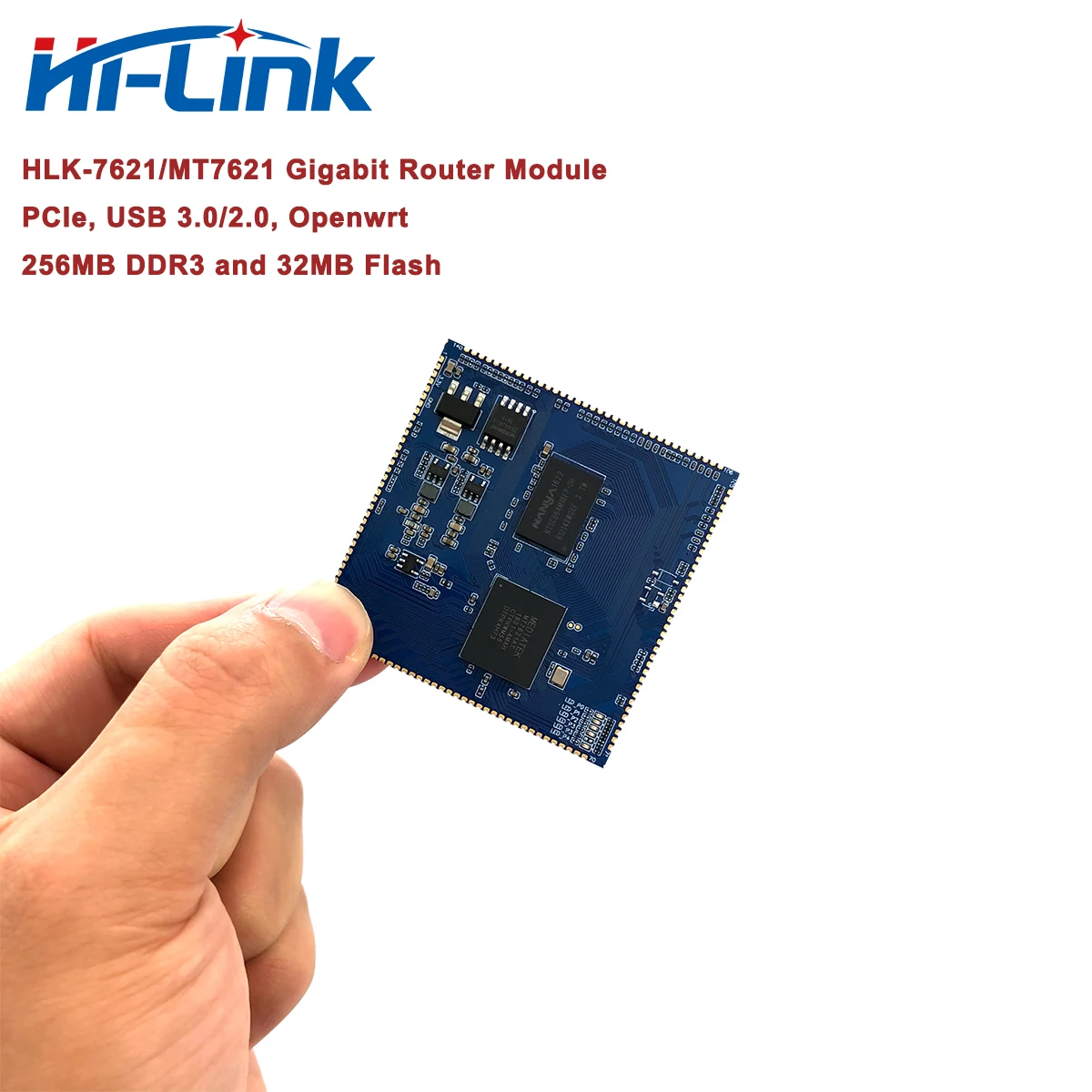 Free Shipping 20pcs Hi-Link Original Openwrt MT7621 GbE Gigabit Router Module with PCIe HLK-7621