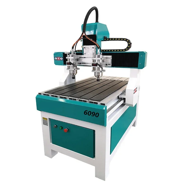 Metal Milling Machine For Iron Copper Steel Metal Mini Cnc Router 6090 Cast Iron Table Heavy Body Woodworking Carving Machine