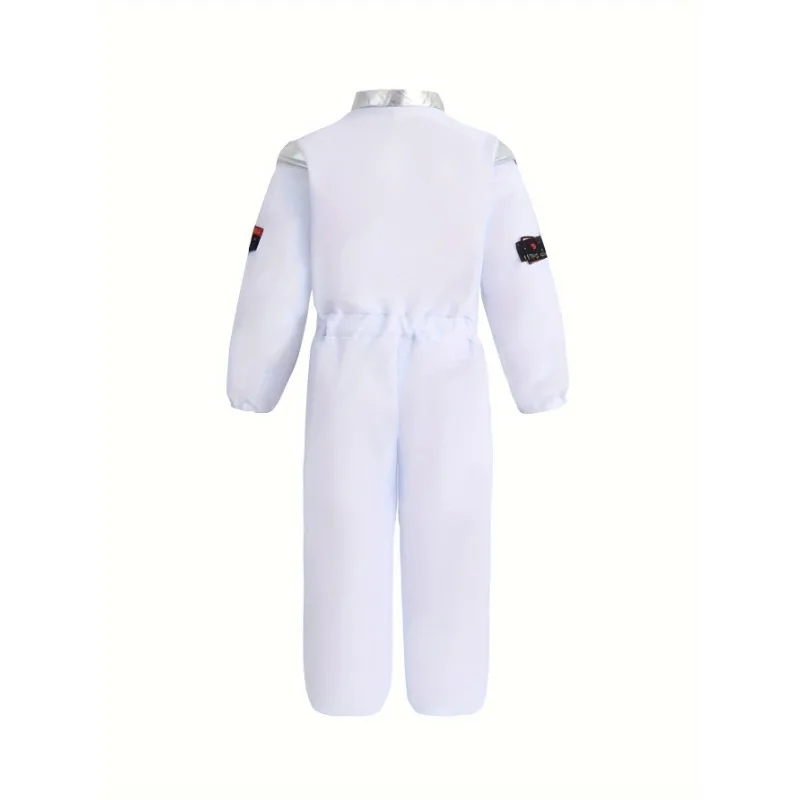 Boy\'s Cartoon Astronaut Cosplay Costume, Halloween Dress Up One-piece Jumpsuit & Hat, Kid\'s Dress Up Outfit For Carnival Party