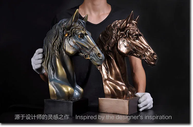 43CM LARGE HOME office SHOP BAR TOP GOOD Decoration ART WORK LUCK Success Fortune horse statue