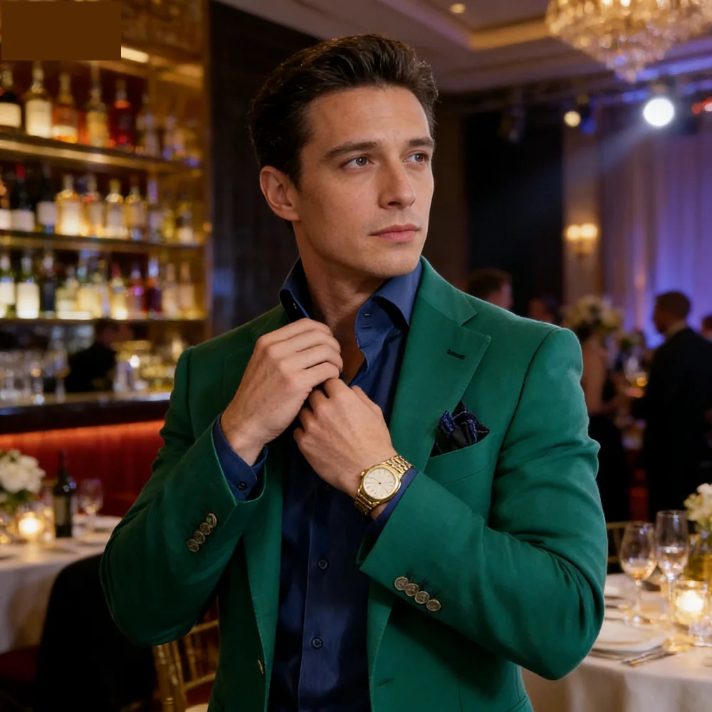 

Мужской смарт-кэжуал костюм-двойка для свадьбы: приталенный пиджак с отложным воротником и брюки для вечеринок и танцевальных мероприятий