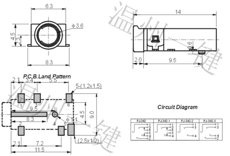 PJ-311-4.5 Double Column Silver 3.5 Power Supply Headphones Jack 6 Feet Patch 2 Fixed Feet... 3.5mm image 3