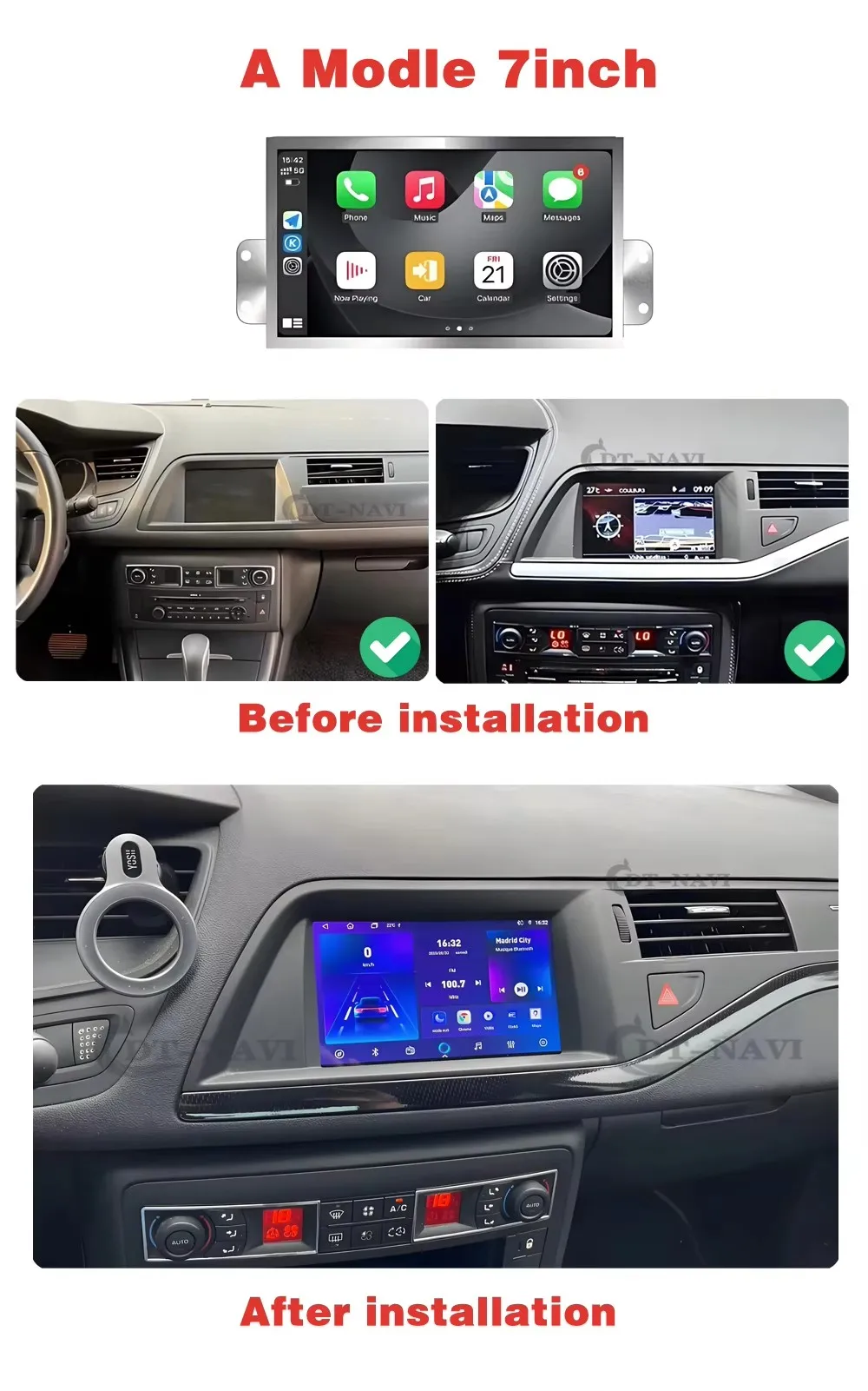 Autoradio For Citroen C5 X7  Wireless CarPlay for Apple Android Auto Intelligent System Screen Car Radio Multimedia Video Player - view 3