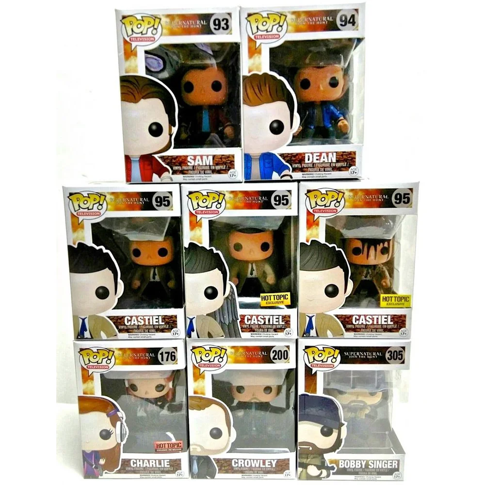 Funkos Supernatural da TV: Crowley200 e Sam # Bonecos de Ação 93 Dean, 94 Castiel, 95 Bobby Singer, Charlie, Brinquedos de Vinil, Presentes para Crianças