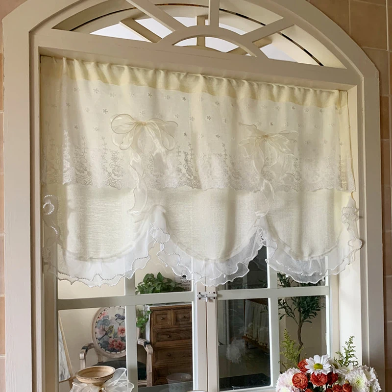 

White Sheer Curtains Pearl Décor Gauze Curtain Window Treatment Panels Beautiful Voile Elegance Drapes for Living Room & Bedroom