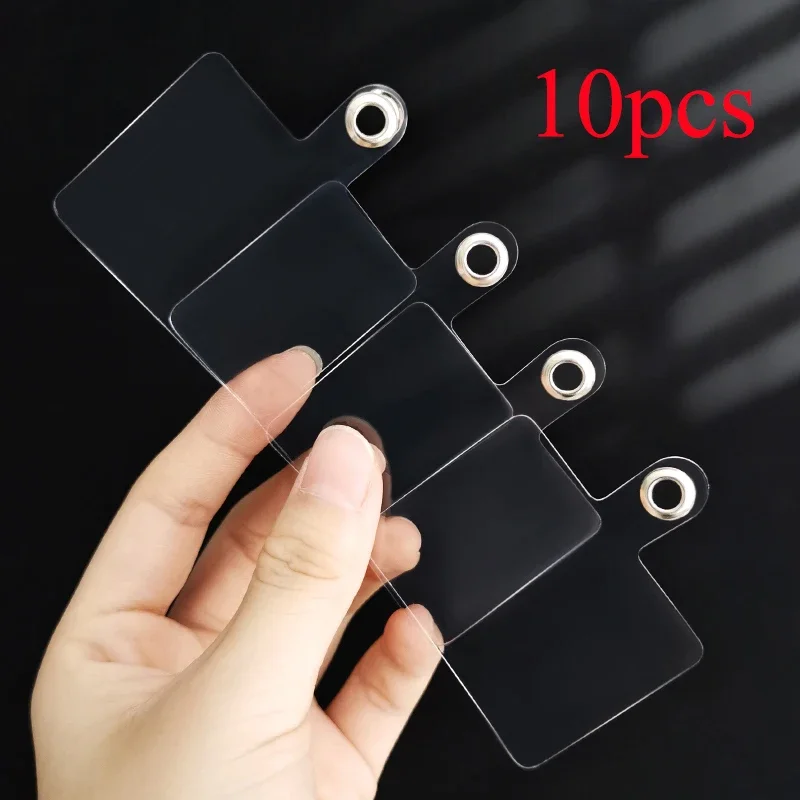 10PCS Transparent Flexible Phone Lanyard Cads Mobile Phone Universal Tether Tabs Clear Hanging Strap Patches Cord Clip