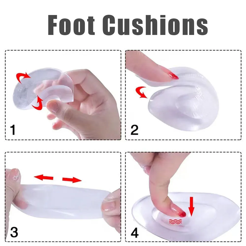 Heart de Pieds Transparents pour Homme et Femme, Réutilisables, Lavables, Non-ald, Multifonctionnels, Soins de Santé, 2 Pièces