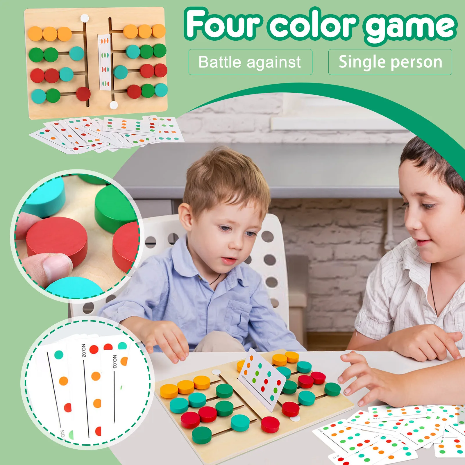 Learning Toys Sliding Puzzle For Kids 3 4 5 6 7 Years Old Preschool Game Brain Teasers Boys Girls 2 Players Educational Wooden
