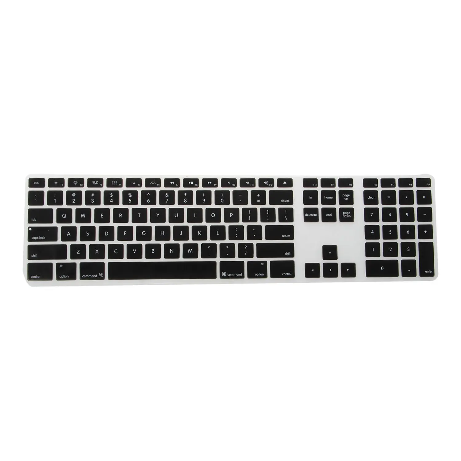 Silicone Thin Keyboard Skin Cover Protector With Numeric Keypad For Apple iMac Black