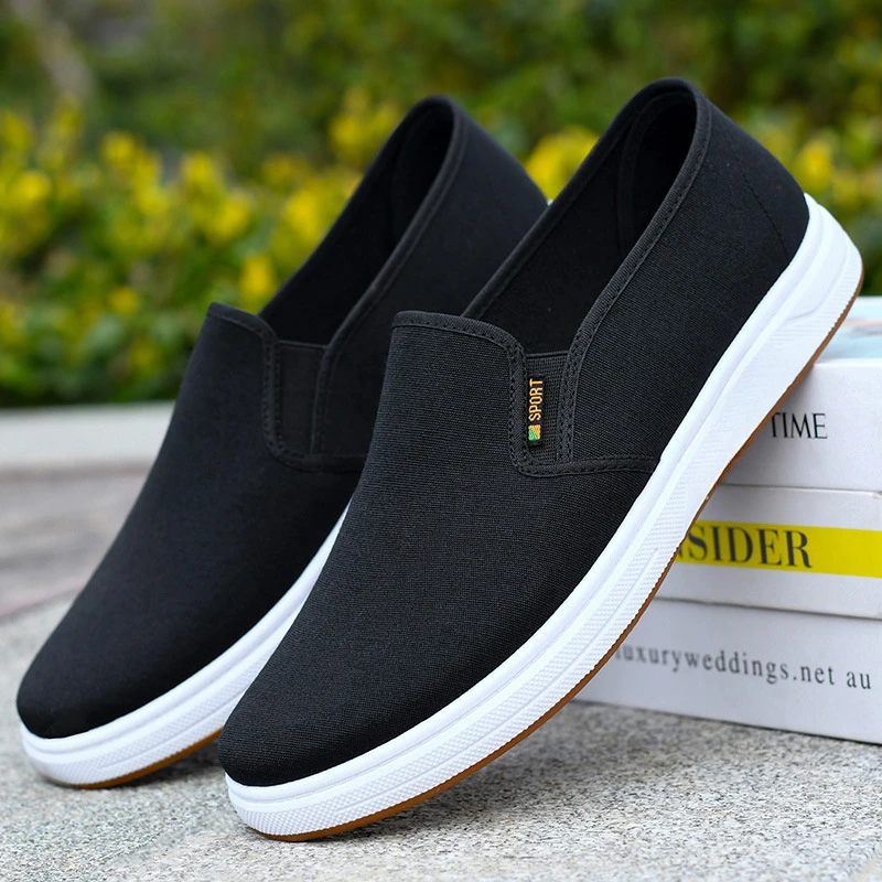 Men\'s Casual Shoes A Stirrup Work Breathable Soft Bottom Canvas Men\'s Models Spring and Fall Male