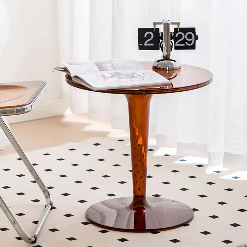 

Instagrammable Transparent Side Table, Modern Living Room Sofa End Table & Balcony Accent Table, Aesthetic Home Decor Furniture