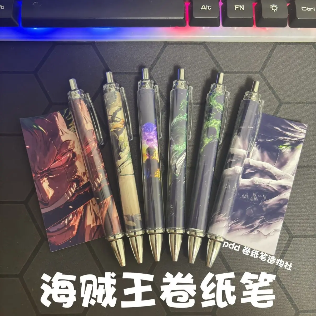 One Piece Roronoa Zoro Paper Roll Retractable Gel Pen Quick Dry Smooth Black Ink Exam Writing Stationery Gift