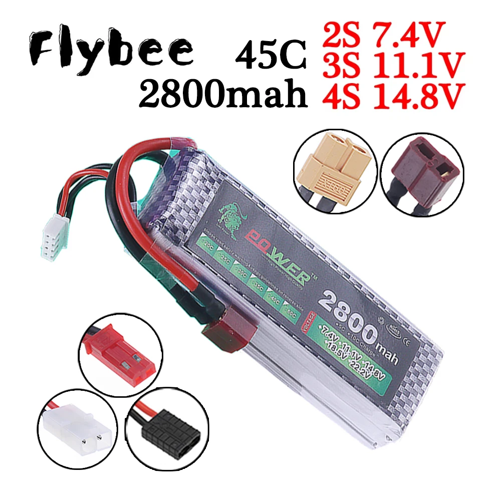 LION POWER 11.1v 2800mAh 7.4v 14.8V lipo battery XT60/T Plug For RC toys Car Airplane Helicopter Boat Spare Parts 11.1V 3S 2S 4S