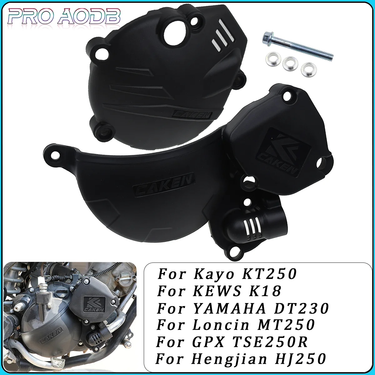 

Motorcycle Clutch Guard Ignition Protector Water Pump Cover For GPX TSE250R Kayo KT250 KEWS K18 YAMAHA DT230 Loncin HJ250 MT250