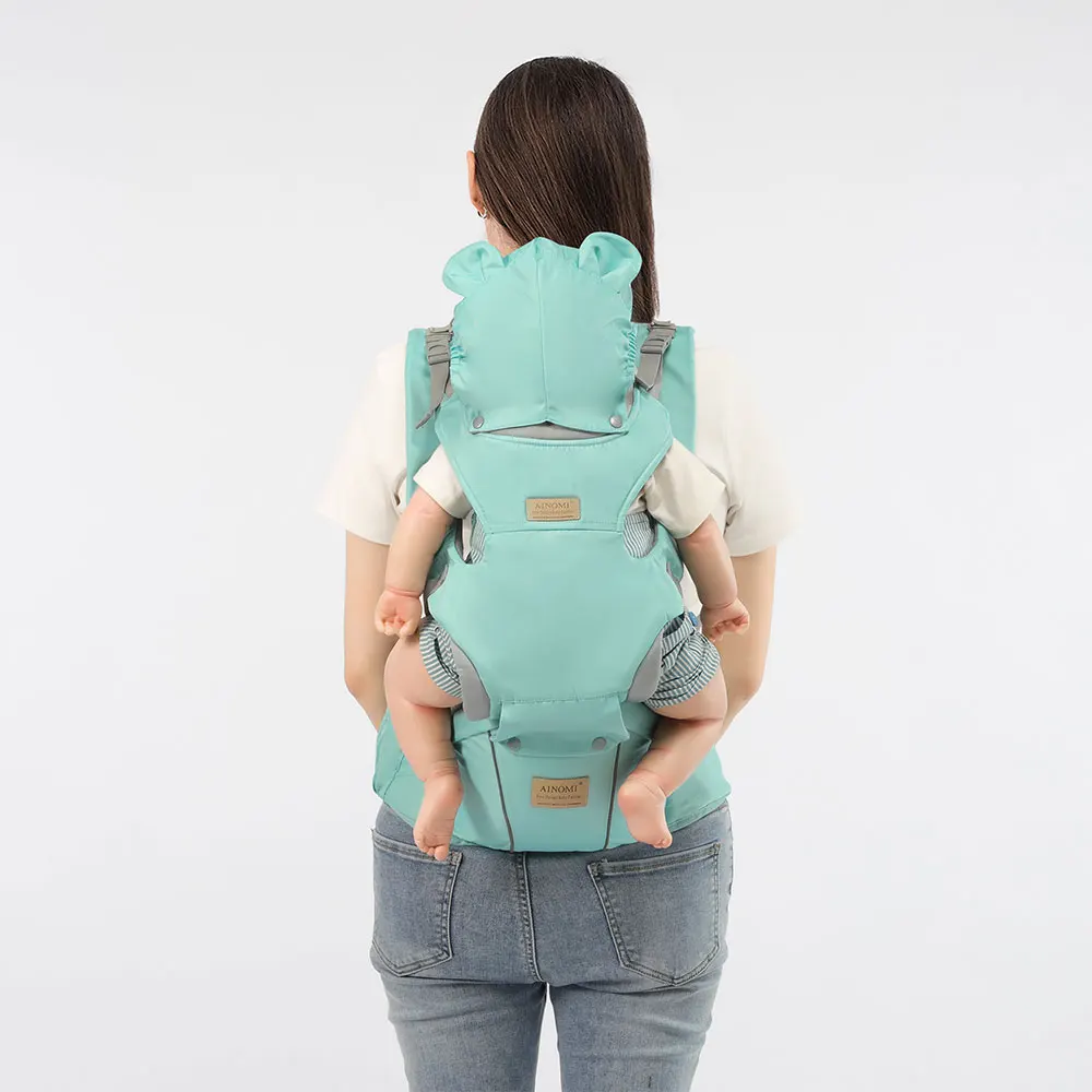 Multifunctional Baby Hipseat Carrier Backpack Sling for Infant Toddler 0-3Y Ergonomic With Windproof Hat for Winter Kangaroo Bag