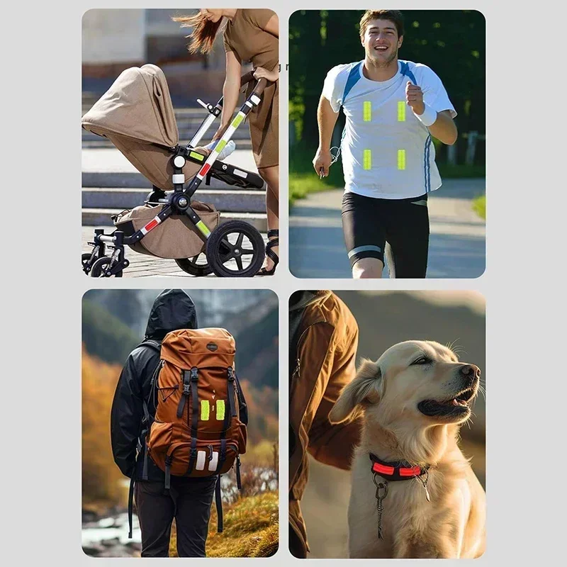 10pcs Waterproof Night Anti-collision Reflective Patch Multifunction Stroller Accessories Baby Stroller Safety Warning Sticker