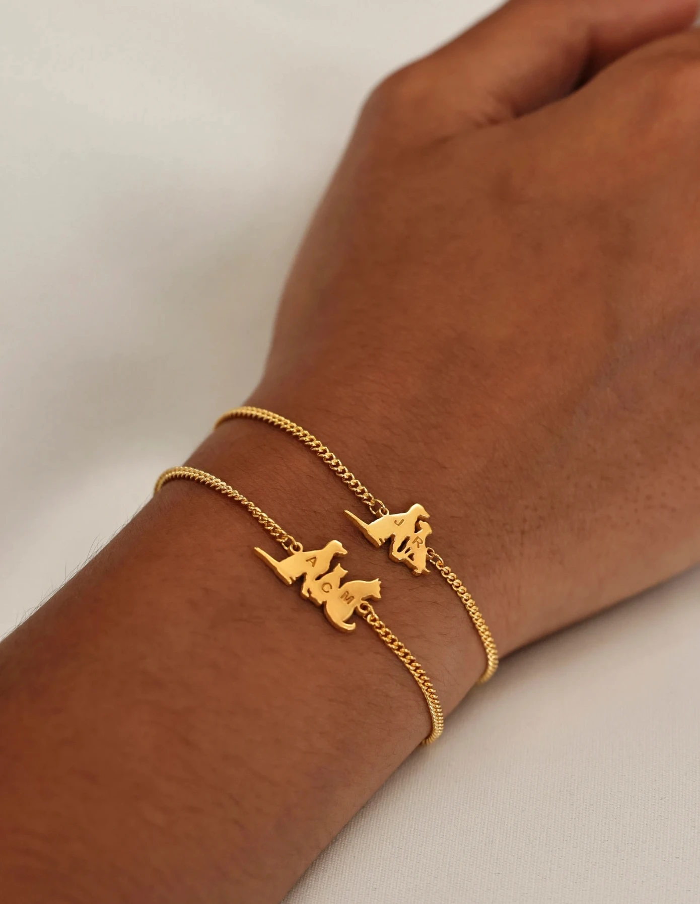 

Custom Pet's Name Charm Bracelet Dog Cat Initials Stainless Steel Bracelet Jewelry Pet Dog Cat Lovers Gifts