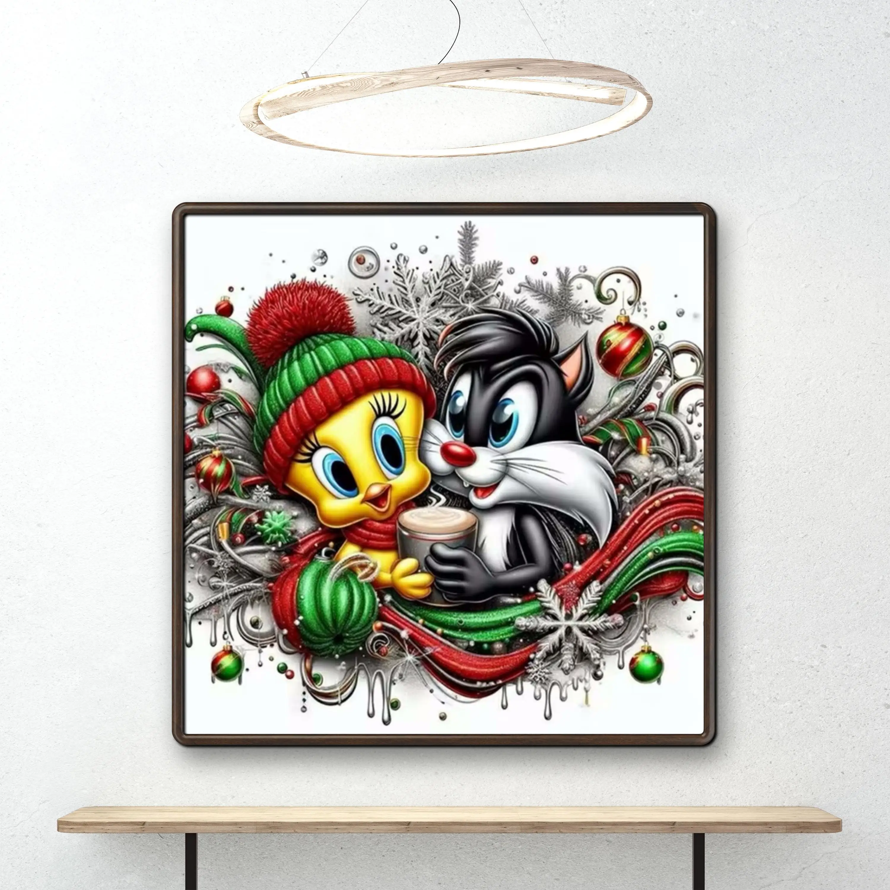 Cute Tweety Bird Under Colorful Umbrella 5D Diamond Painting Art Looney Tunes Cartoon Cross Sttich Diy Mosaic Home Decor Gift