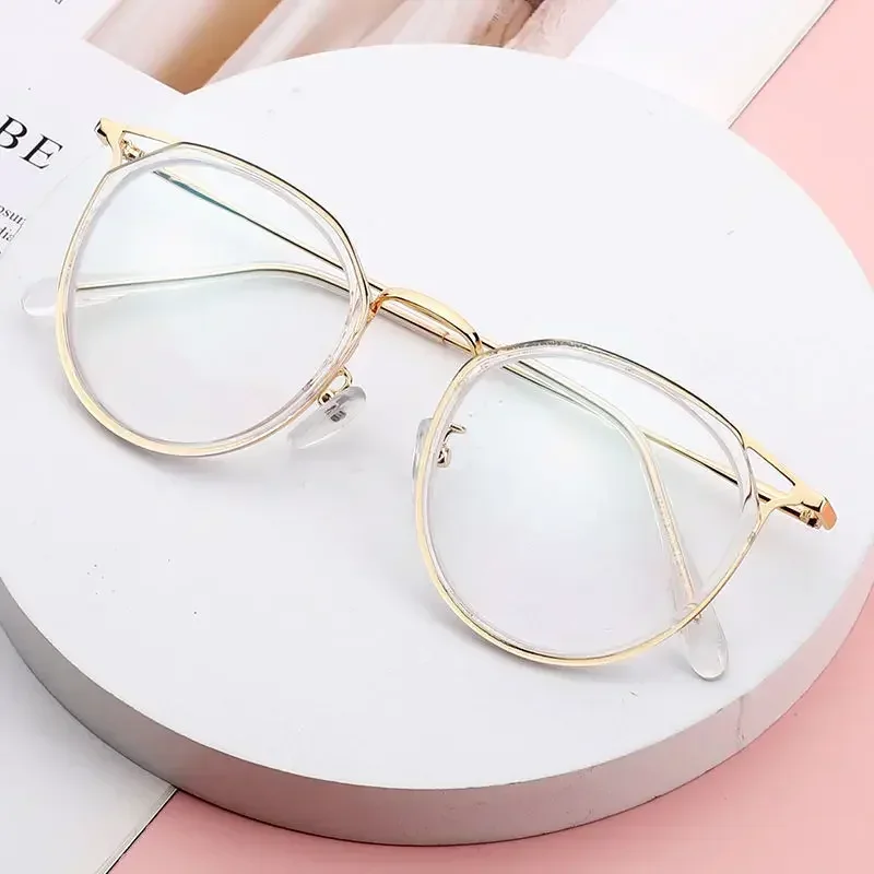 Cat Eye Anti Blue Rays Eyeglasses Women's Blue Light Blocking Computer Glasses Girl Plain Mirror Glasses Frame Eyewear очки 2024