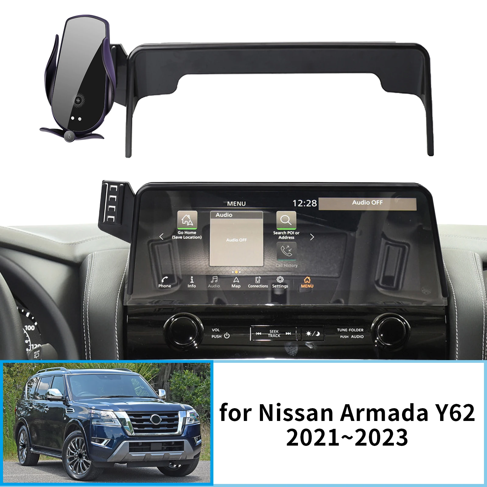 

Car Mobile Phone Holder for Nissan Armada Y62 2021 2022 2023 GPS Bracket Navigation Stand Auto Accessories