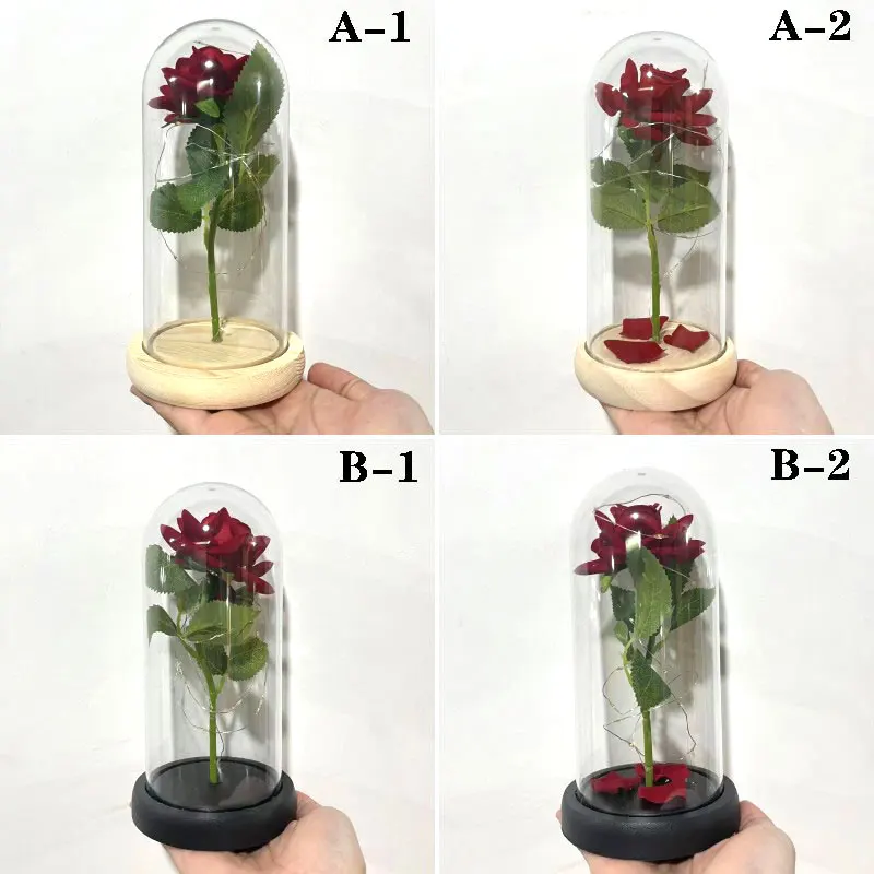 Fairy Eternal Rose LED Light Flower Night Lights Valentines Day Gifts Lamp Decor for For Christmas Home Bedroom Wedding Gift