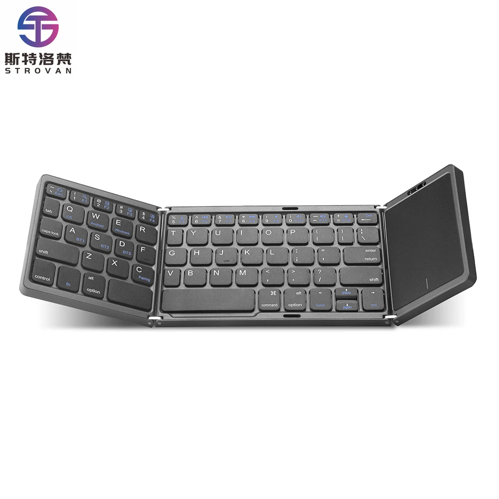 

B089T Foldable Keyboard Wireless Blue-tooth Optical Universal Mini Foldable Wireless Keyboard for Tablet Mouse Touchpad for PC
