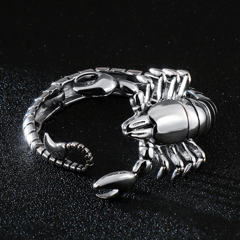 Fongten 22cm Lobster Bracelet For Men Stainless Steel Chain Bangle Bracelets Black Gold Silver Color Male Gothic Jewelry