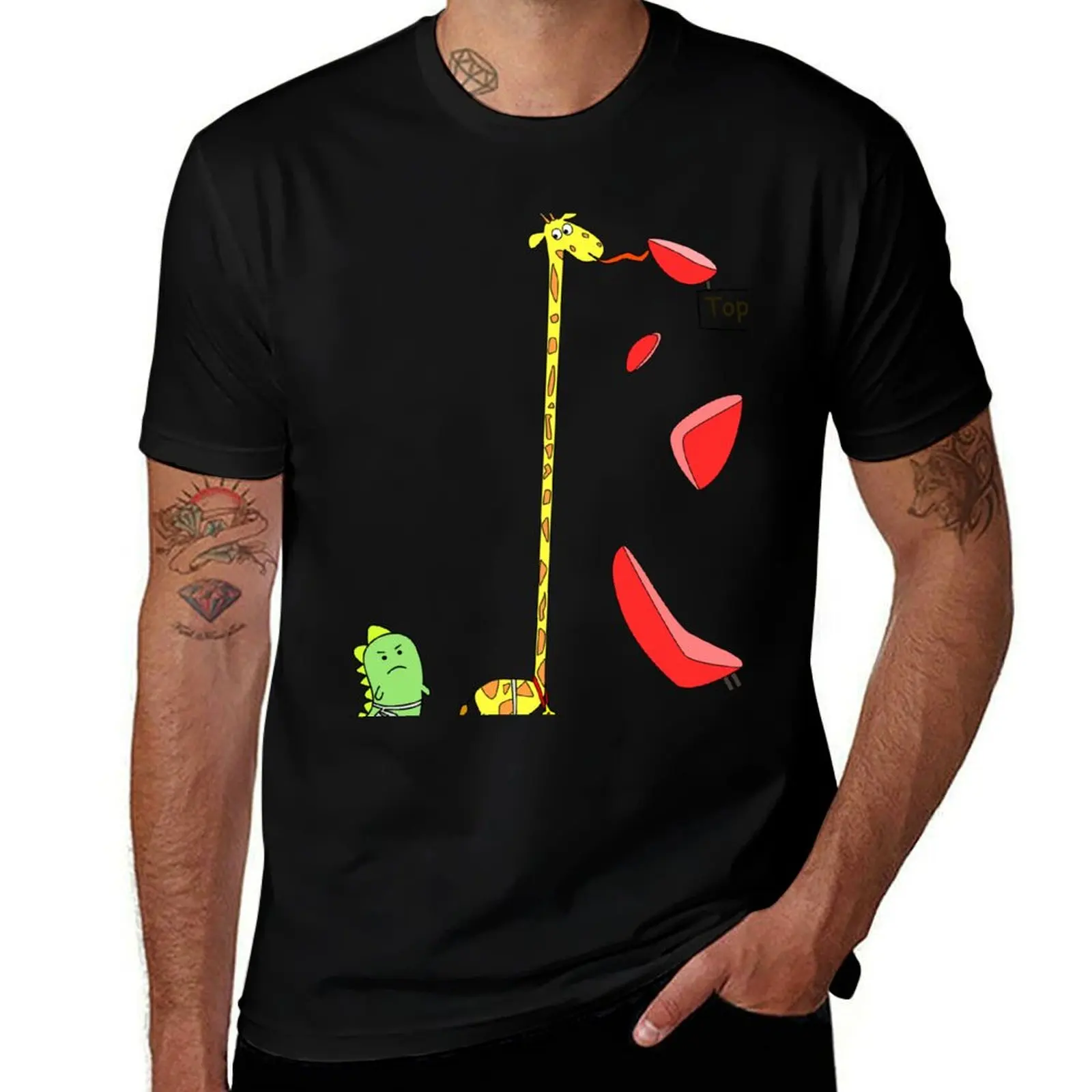 

Giraffe and Dino climbing Climbing competition Bouldering T-Shirt t shirt man casual man tshirt T-Shirt